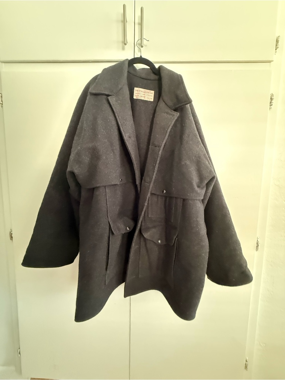 Filson Charcoal Gray Wool-Blend Pea Coat